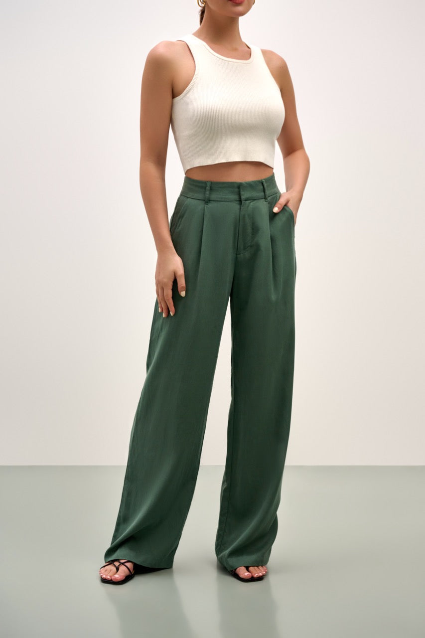 The Willow Wide Leg Pant Green Parallel 51