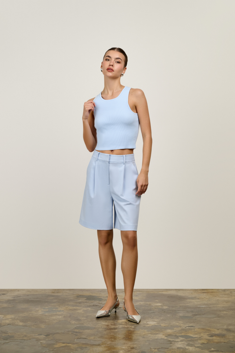 Lili Knit Tank Top - Soft Blue