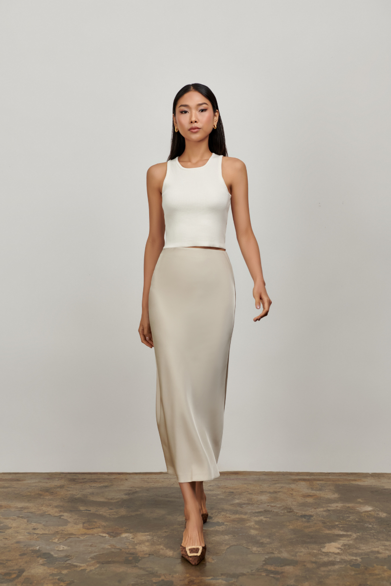Olivia Slip Skirt - Champagne