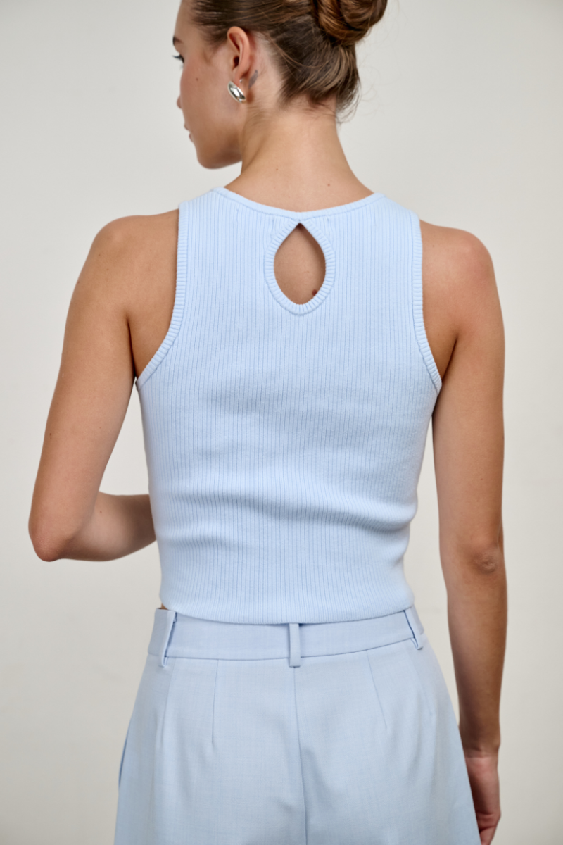 Lili Knit Tank Top - Soft Blue – Parallel 51