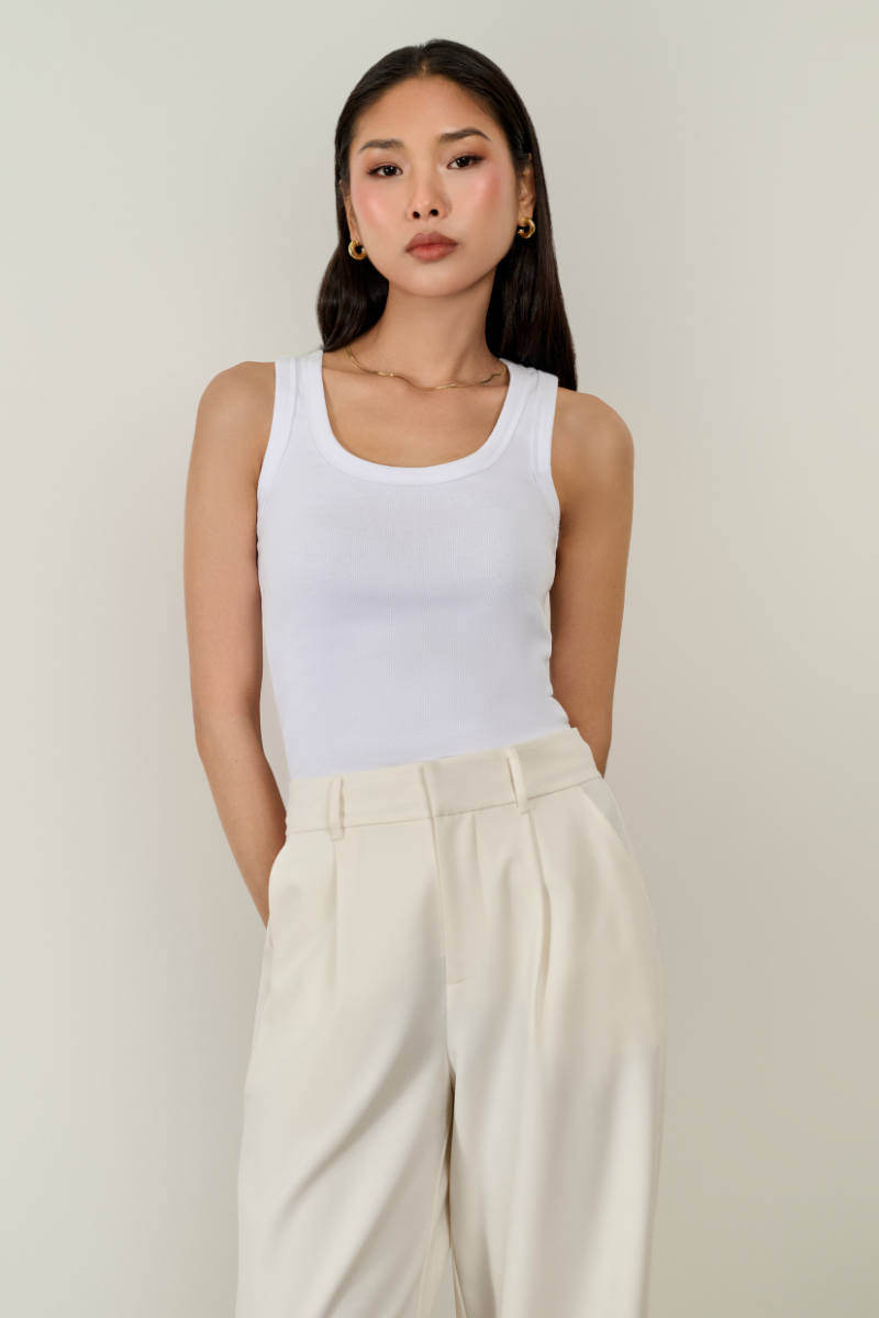 Ivy Rib Tank - White