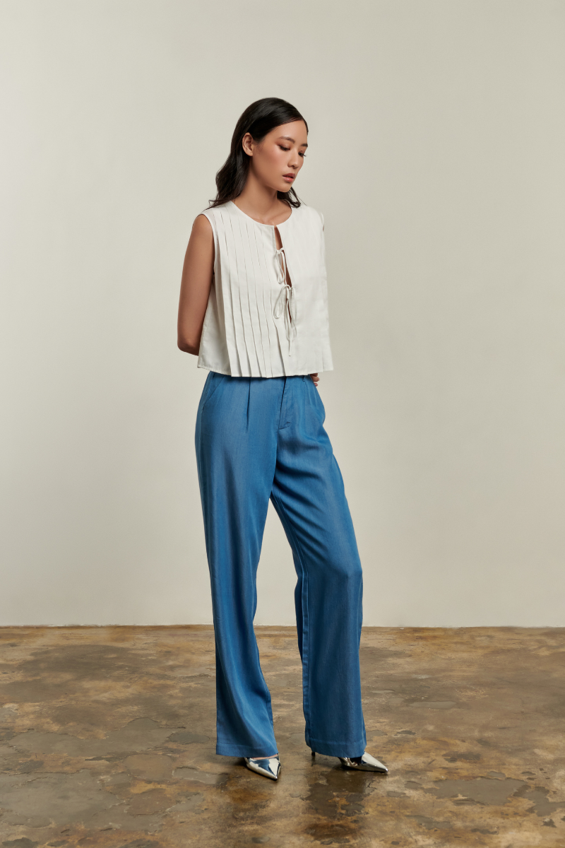 Poppy Tie Front Blouse - White