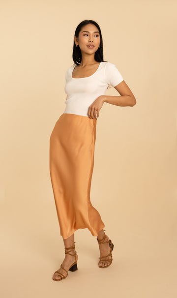 The Olivia Slip Skirt - Peach