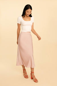 The Olivia Slip Skirt - Dusty Pink
