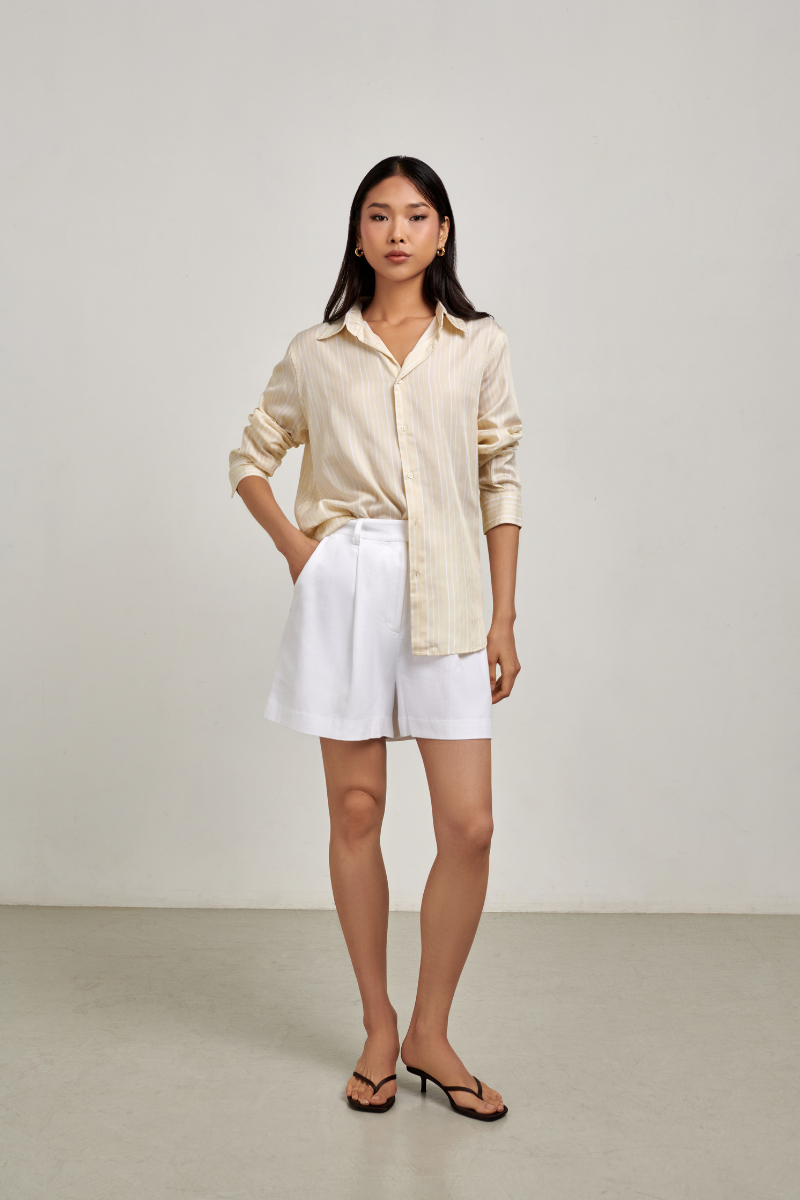 Avery Button Down - Butter Yellow Stripe