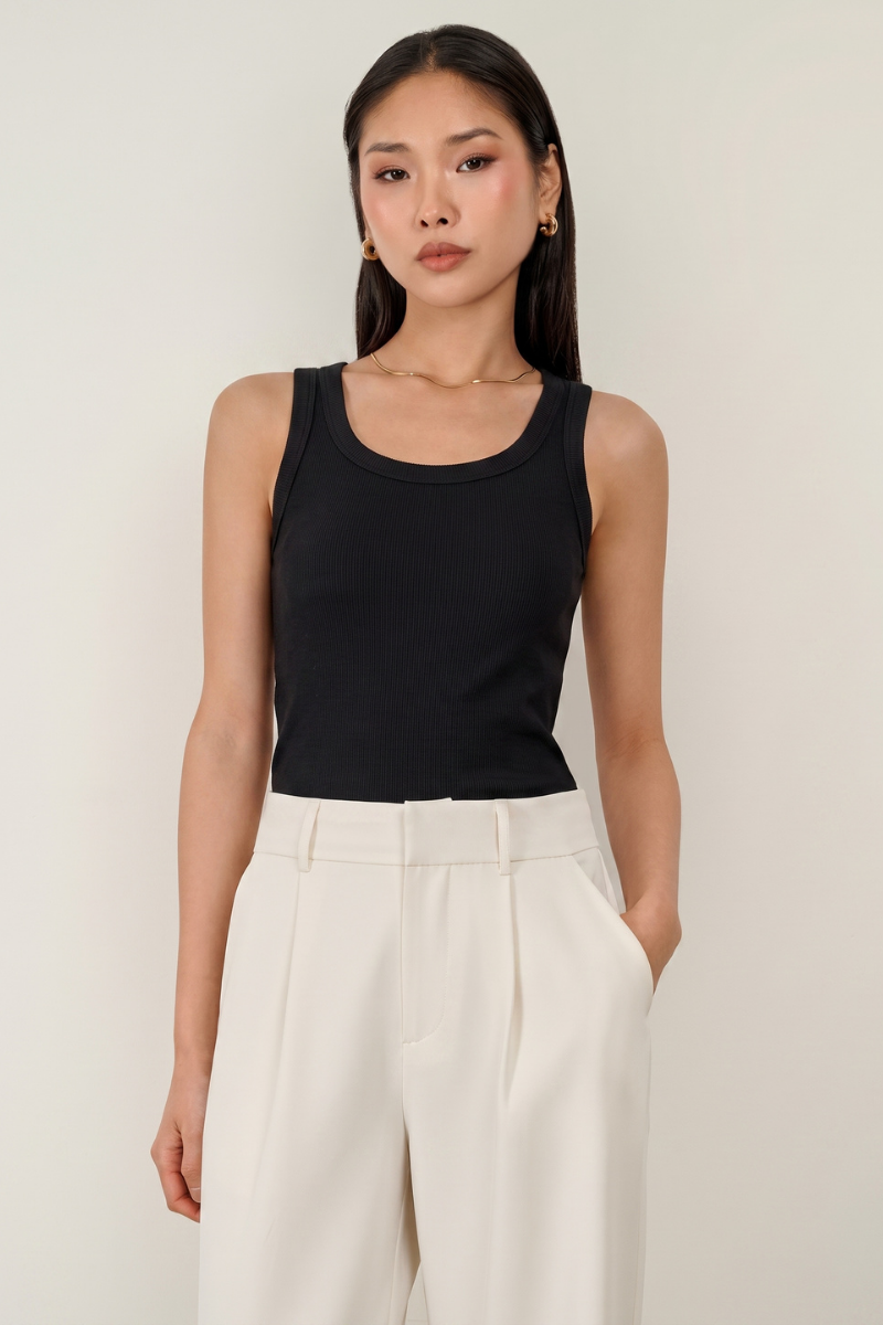 Ivy Rib Tank - Black