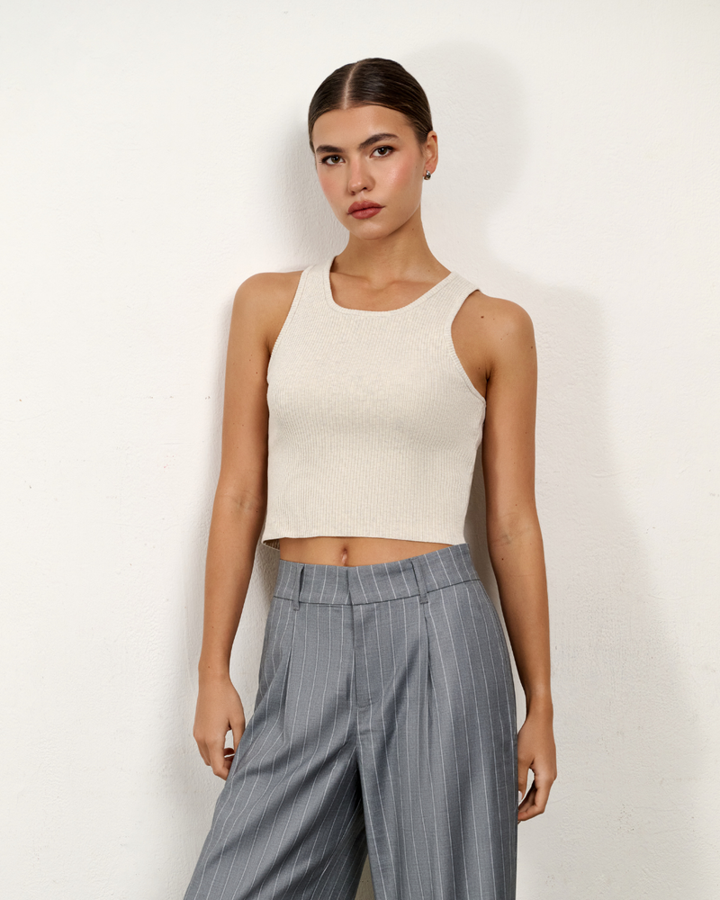 Lili Knit Tank Top - Heather Grey