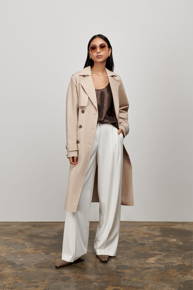 Sadie Trench Coat - Oatmeal