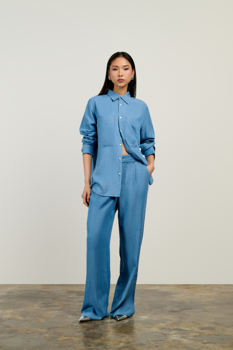 Willow Wide Leg Pants - Mid Denim