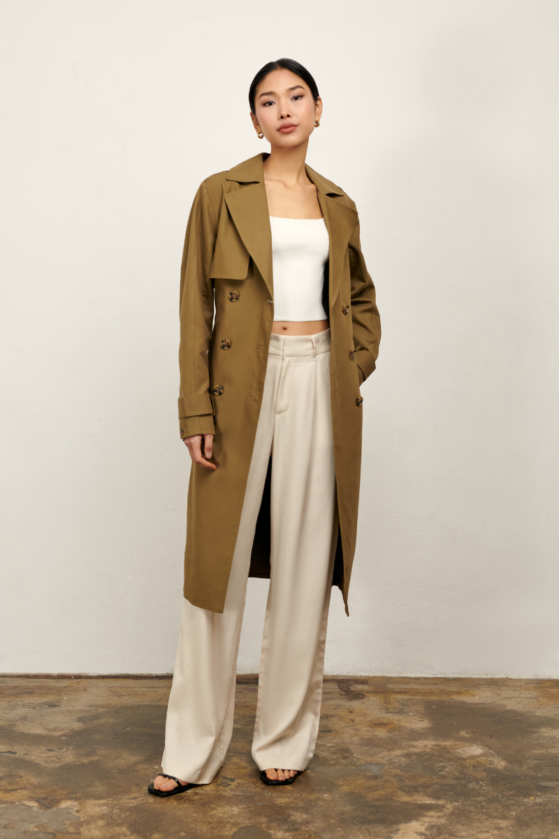 Sadie Trench Coat - Khaki