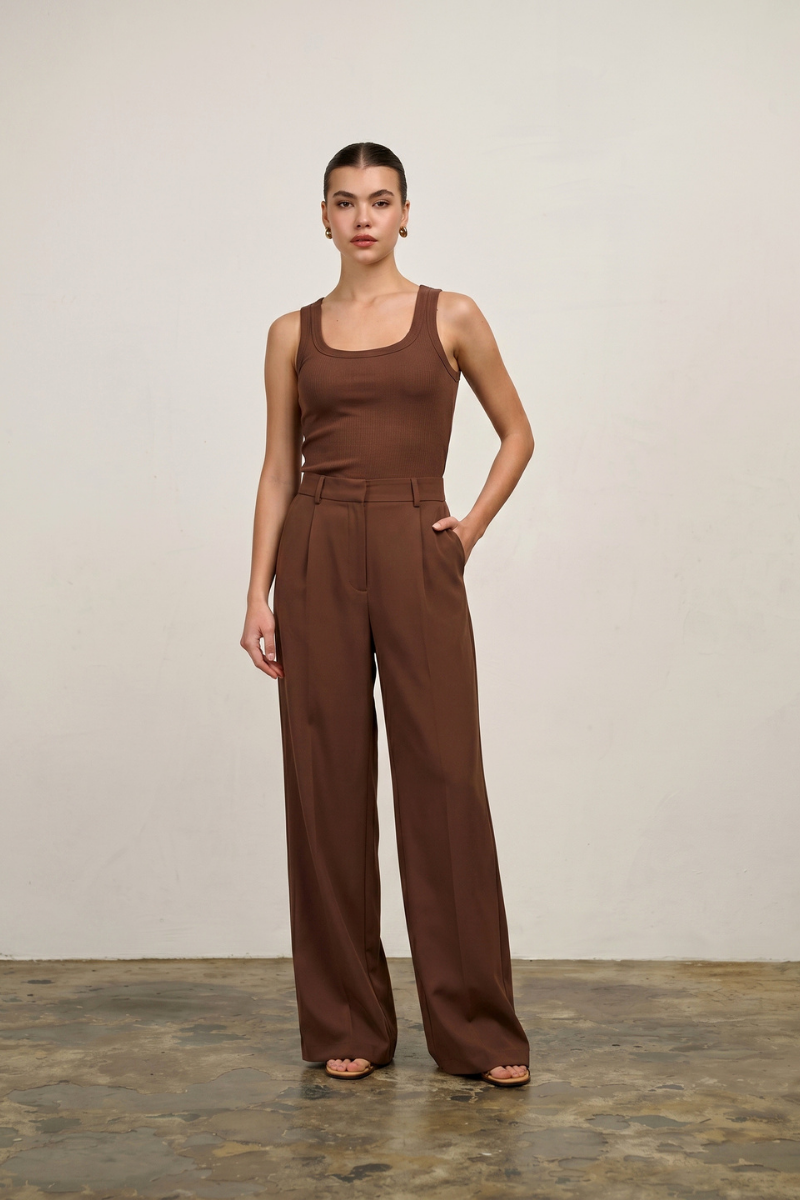 Willow Wide Leg Pant - Chocolate