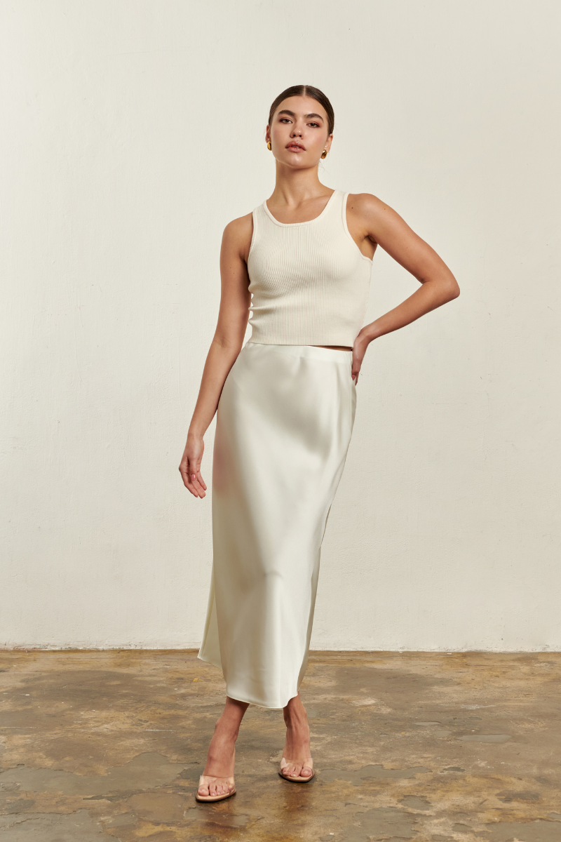 Olivia Slip Skirt - Antique White
