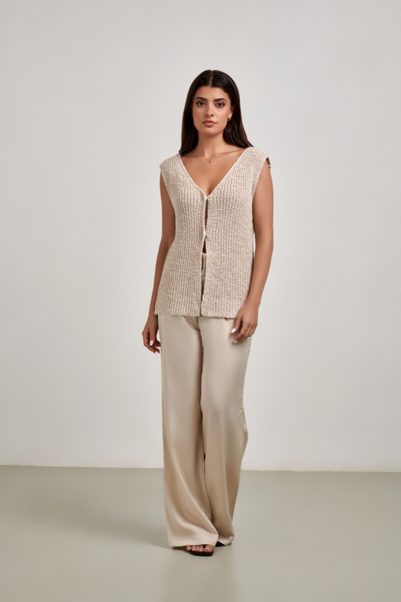 Remi Longline Knit Top - Oatmeal