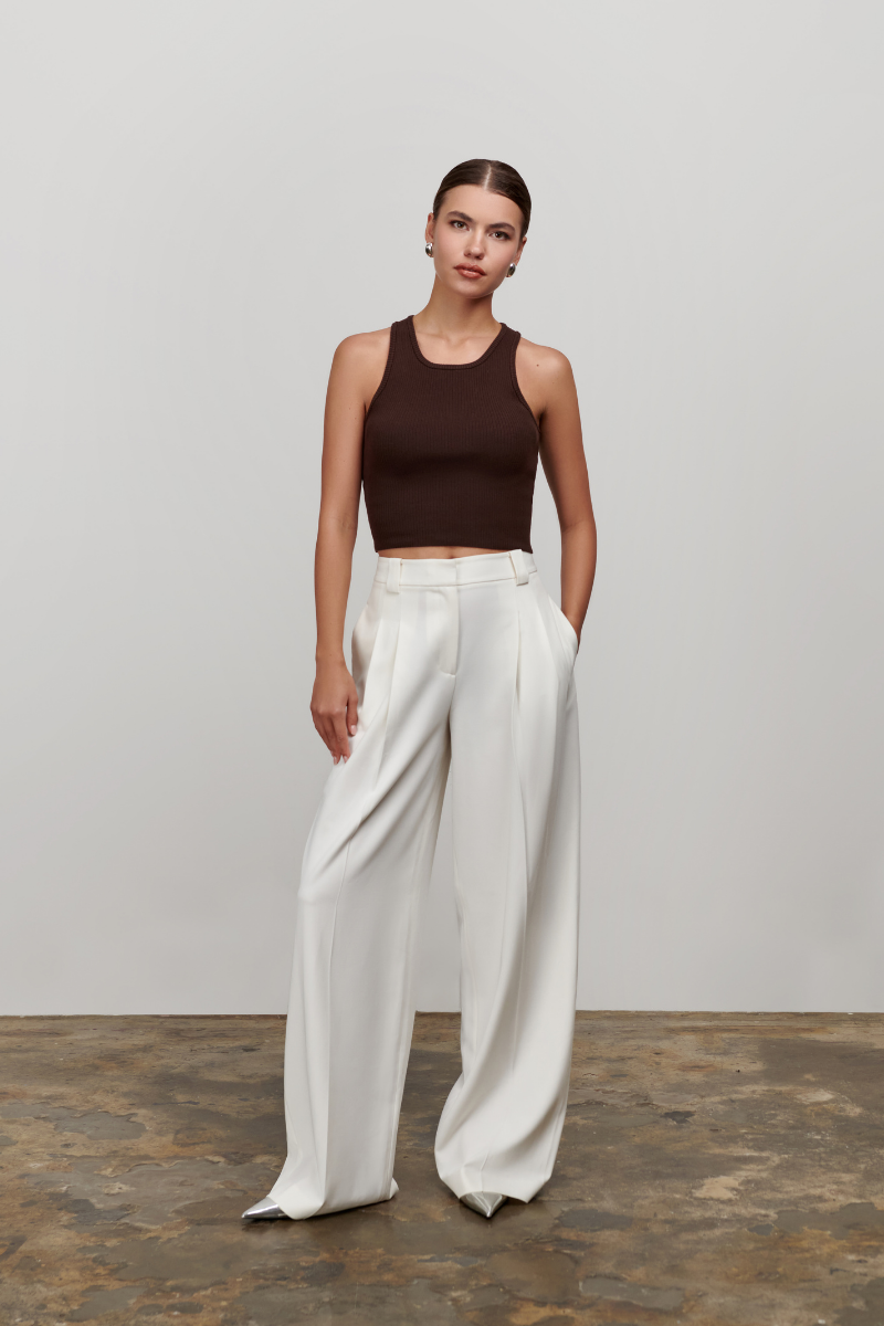 Lili Knit Tank Top - Chocolate