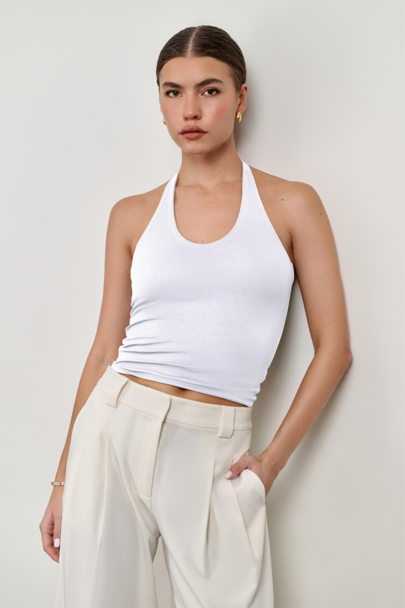 Bel Halter Tank Top- Cloud
