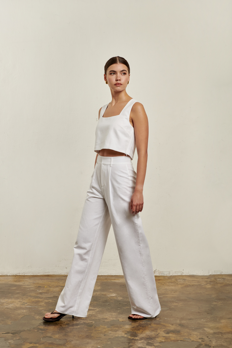 Willow Wide Leg Pant - White
