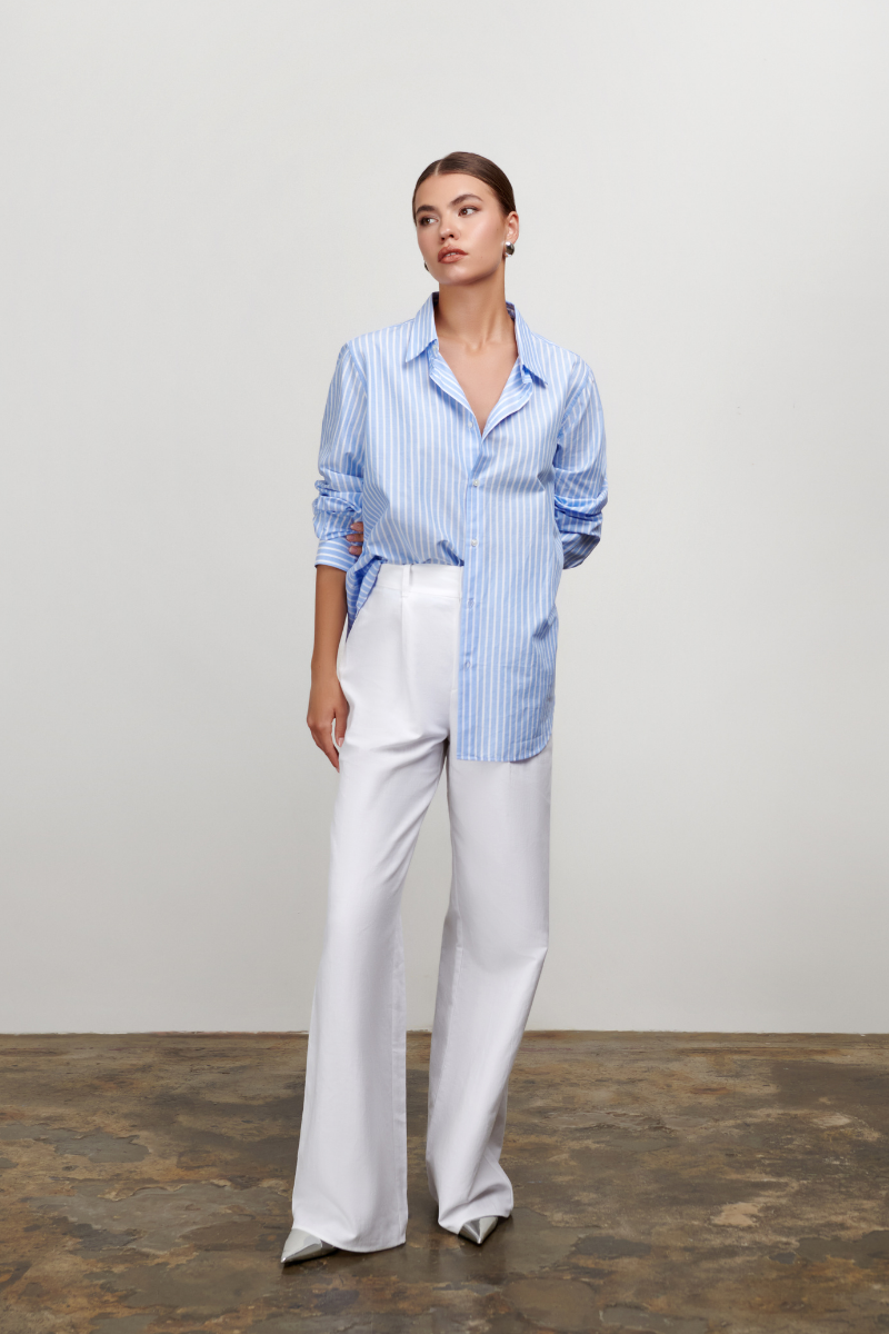 Avery Button Down - Blue White Stripe