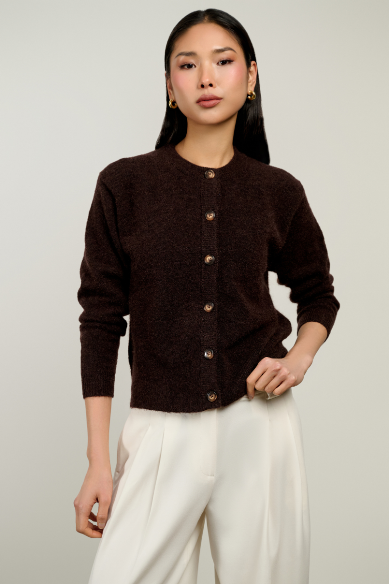 The Harper Mohair Cardigan - Espresso