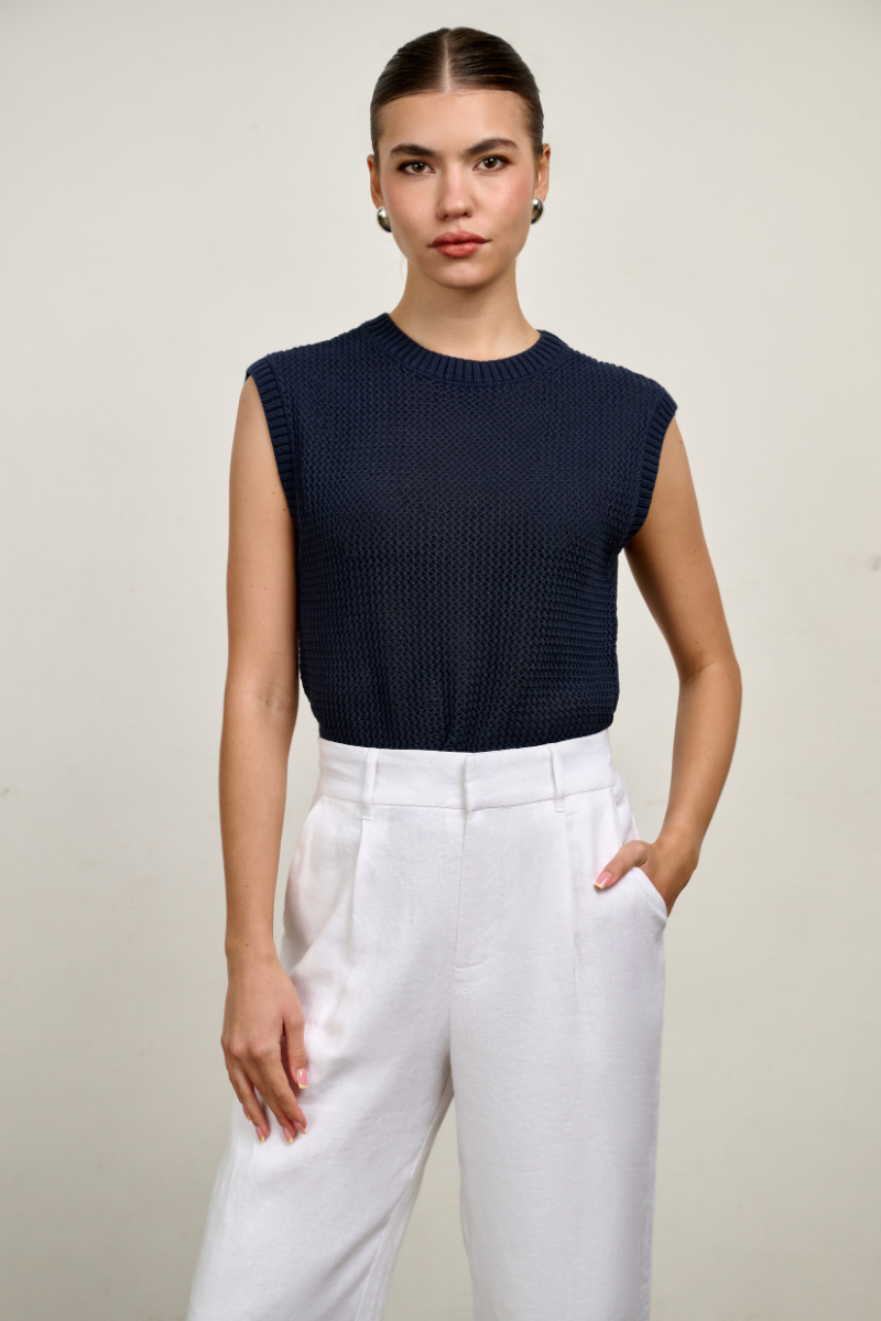 Blake Knit Vest - Navy
