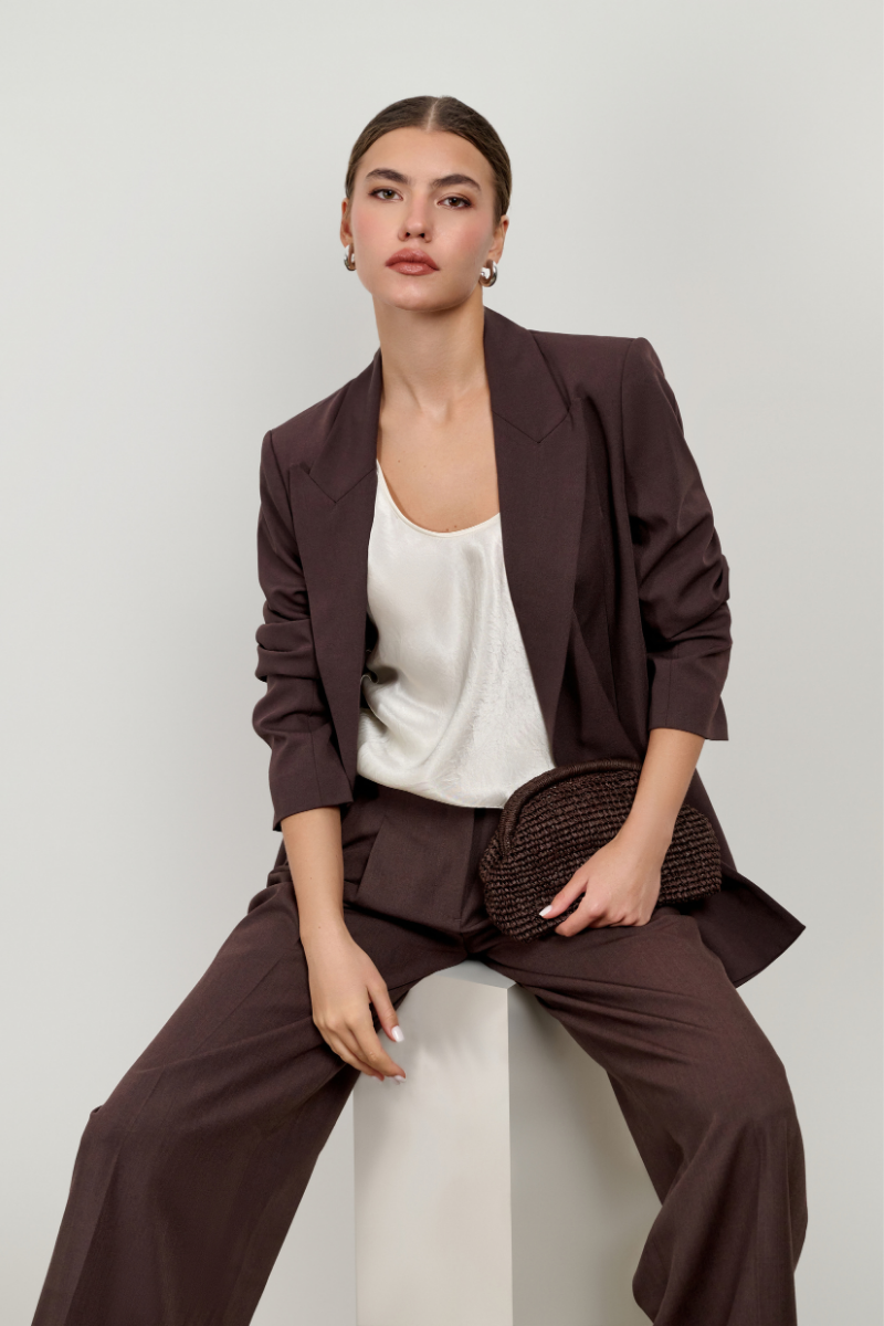 Bec Boxy Blazer - Espresso