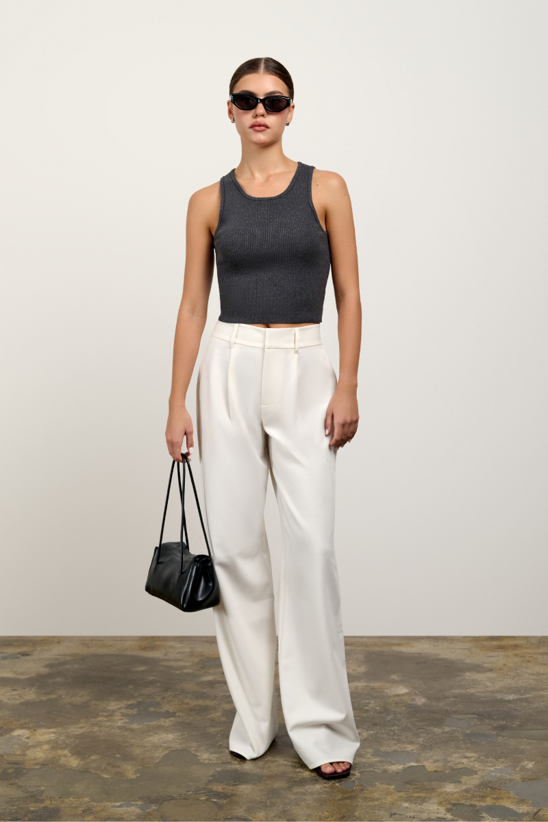 Lili Knit Tank Top - Charcoal