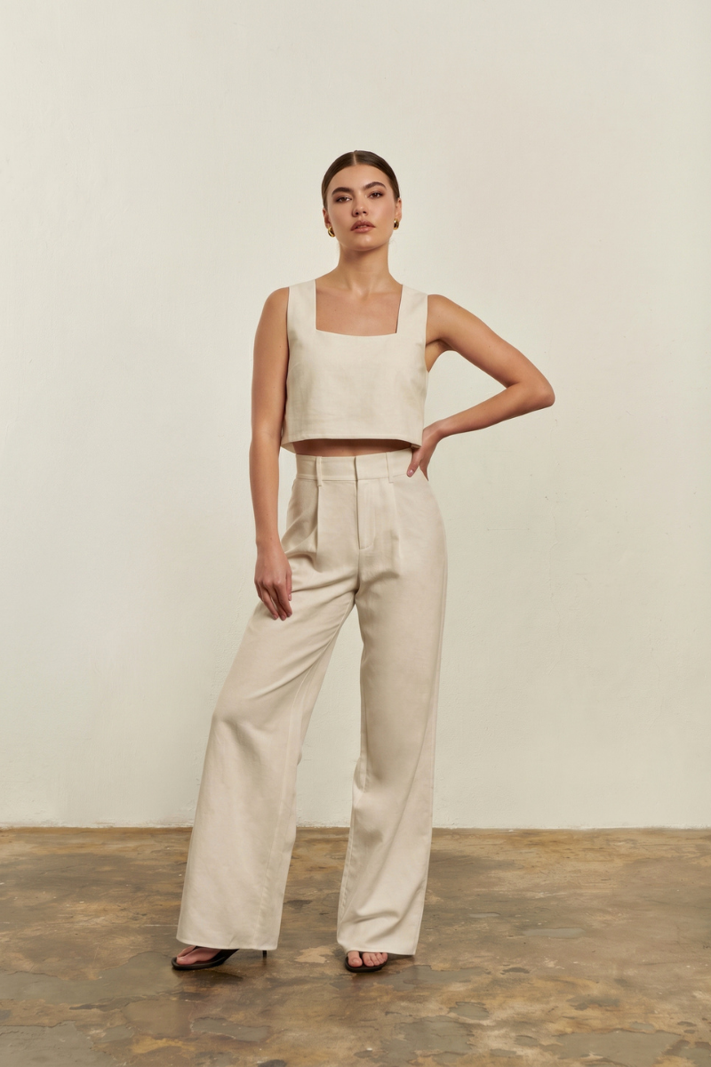 Willow Wide Leg Pant - Oat