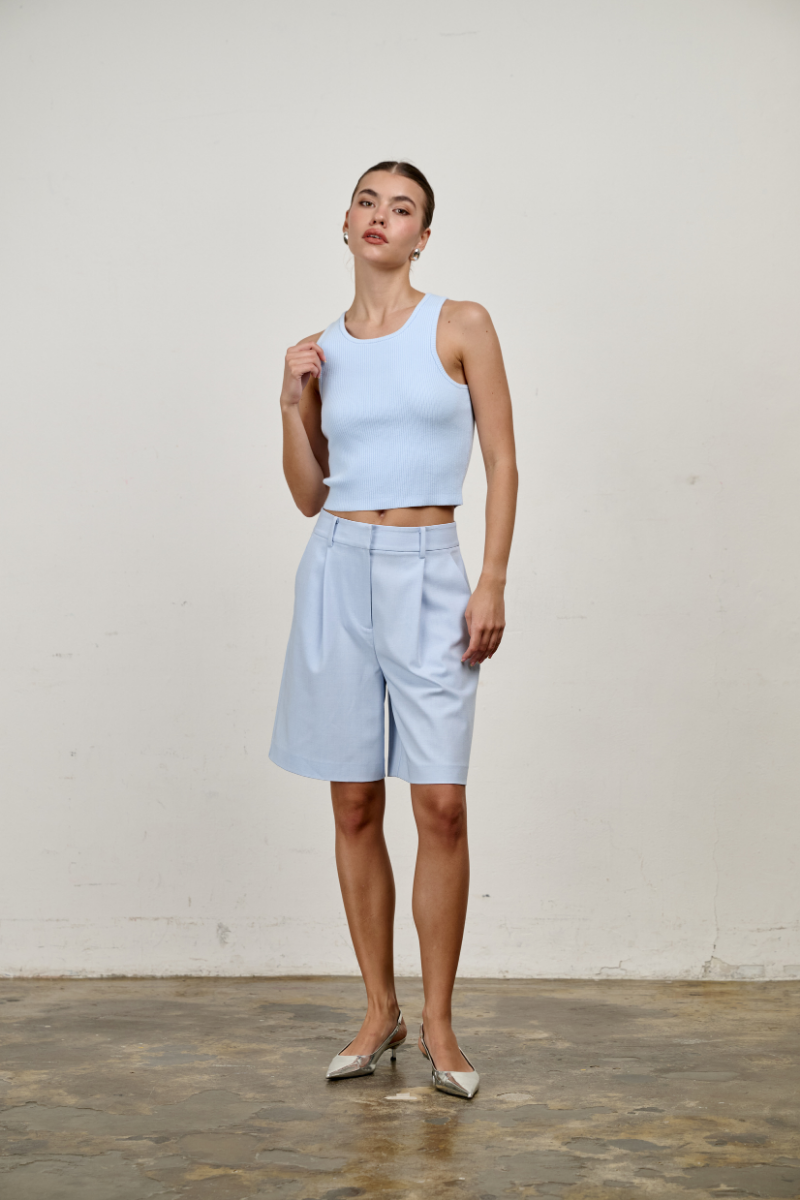 【未使用】MEDI CONCEPT LOGO KNIT TANK TOP Lili Knit Tank Top - Soft Blue – Parallel 51