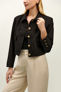 The Elsie Cropped Jacket - Black