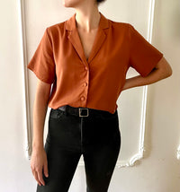 The Billie Cropped Shirt - Rust