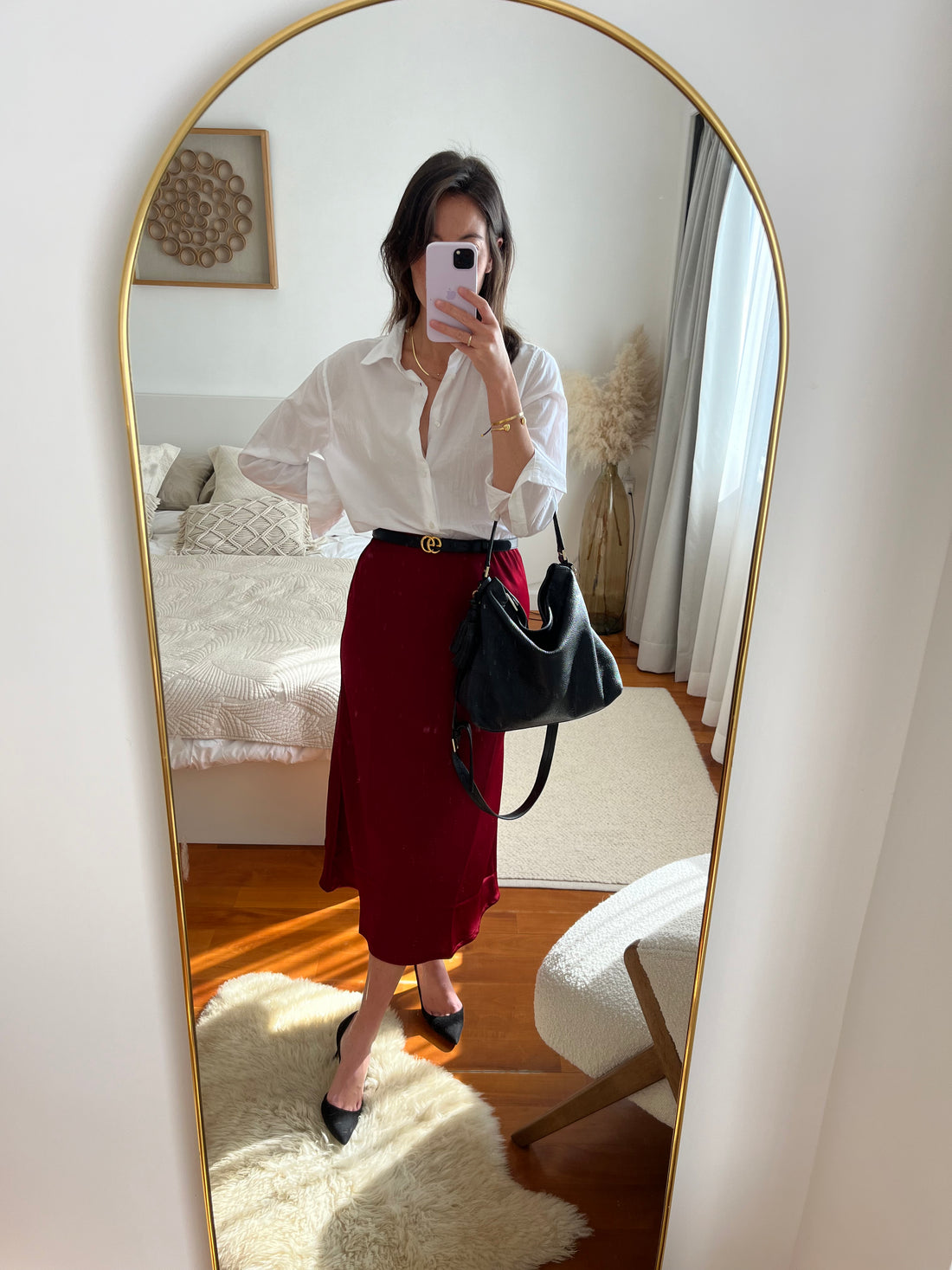 The Olivia Slip Skirt - Burgundy