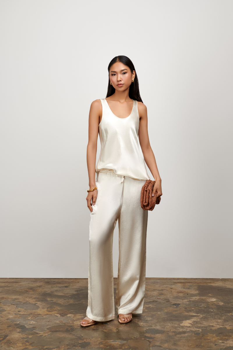 Esme Satin Pant - Cream