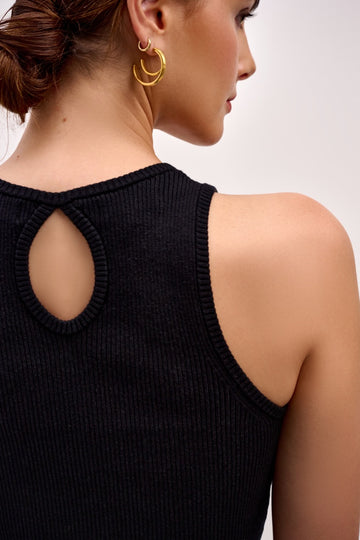 Lili Knit Tank Top - Black