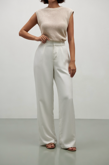 The Willow Wide Leg Pant- White