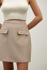 The James Mini Skirt - Light Mocha