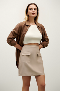 The James Mini Skirt - Light Mocha