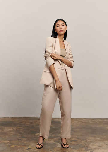 The Erin Linen Blazer - Beige