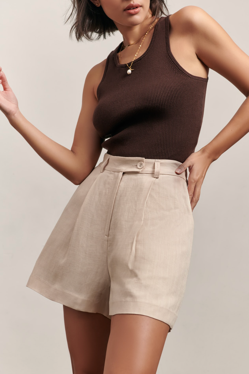 Freya Linen Short - Beige