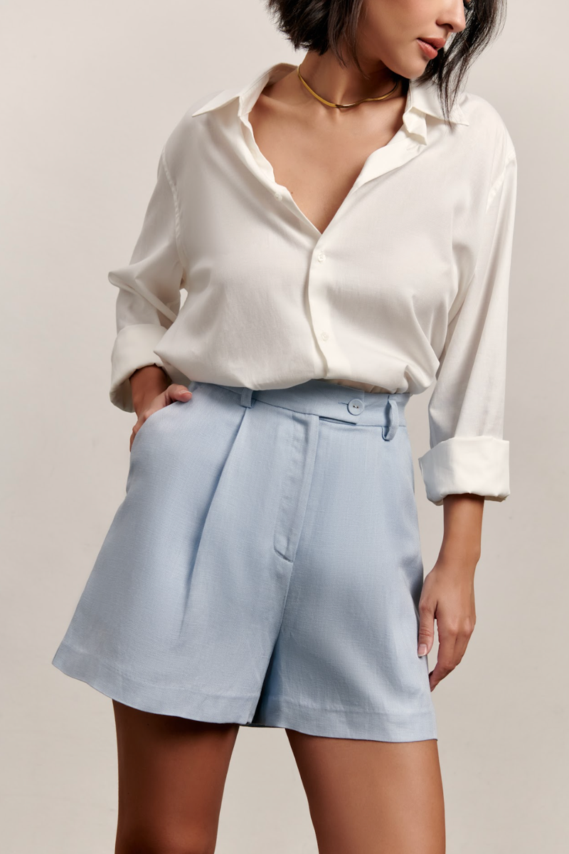 Freya Linen Short - Blue