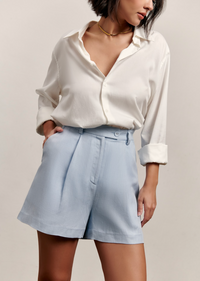 The Freya Linen Short - Blue