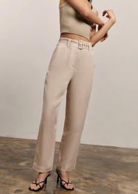 The Jasper Linen Pant- Beige