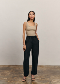 The Jasper Linen Pant- Black