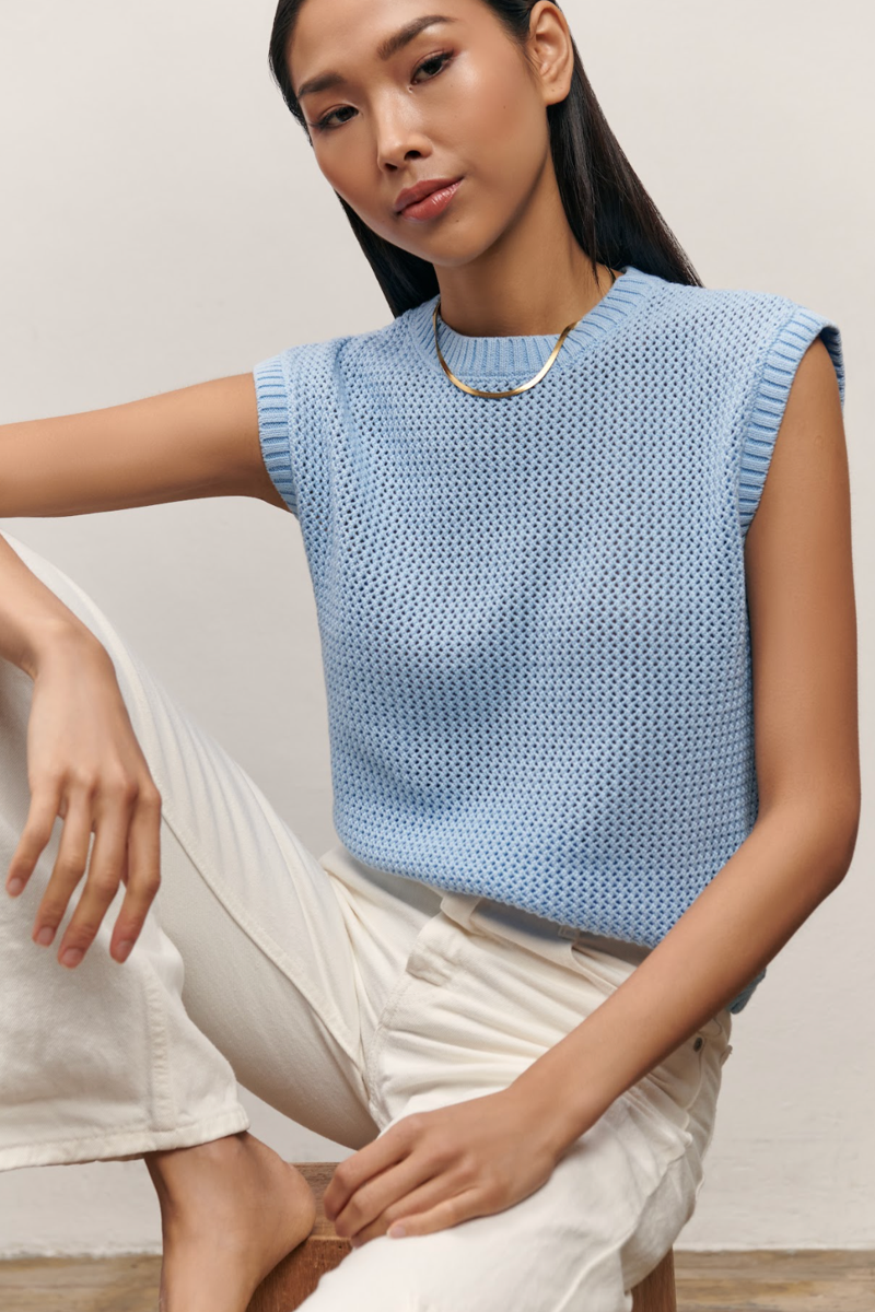 Blake Knit Vest - Blue