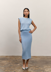 The Nina Midi Skirt- Blue