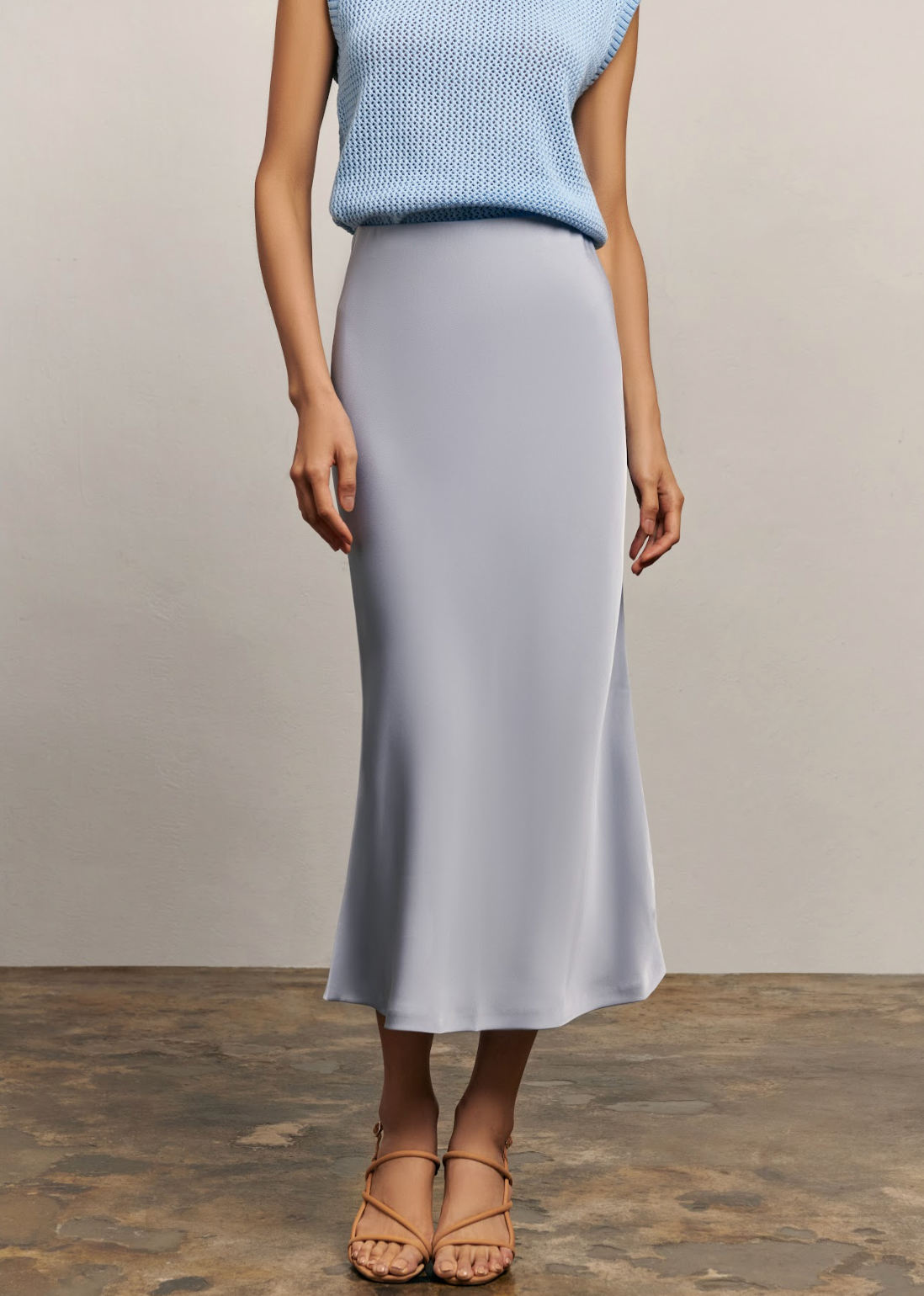 The Olivia Slip Skirt - Blue