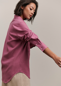 The Millie Button Down Shirt - Magenta