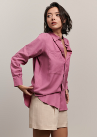 The Millie Button Down Shirt - Magenta