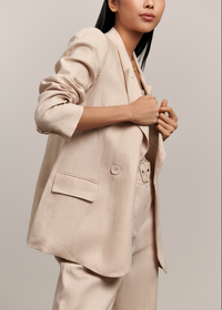 The Erin Linen Blazer - Beige