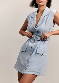 The Carrie Vest Dress - Sky Blue