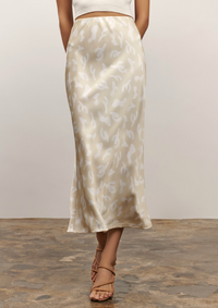 The Olivia Slip Skirt - Cactus Print (Sand)