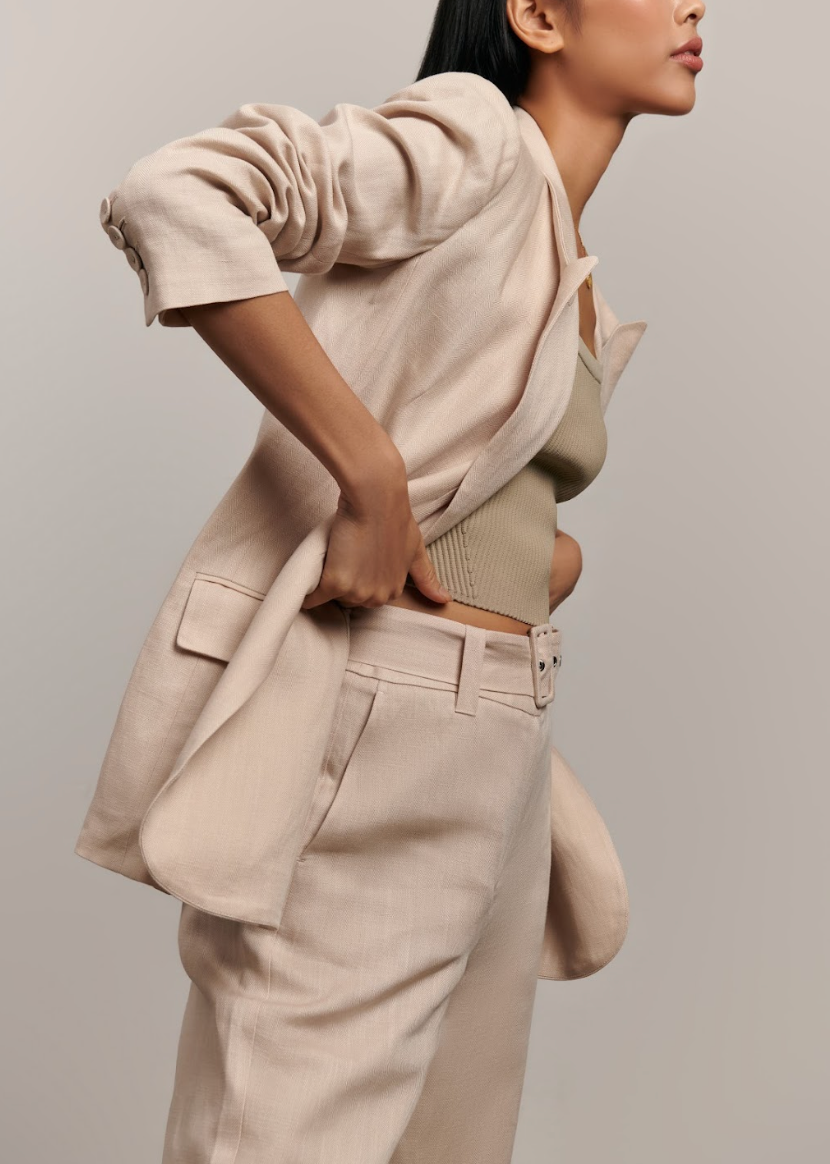 The Jasper Linen Pant- Beige